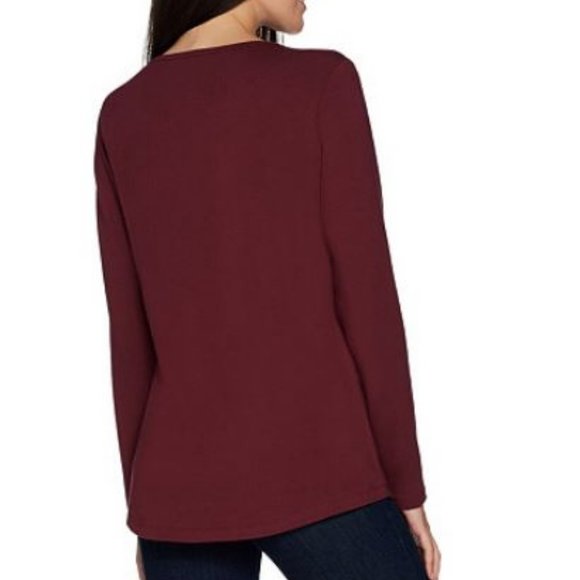 Martha Stewart V-neck Long Sleeve Knit Top 2100 - Picture 2 of 2